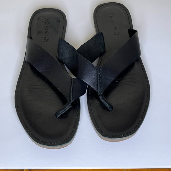 Madewell The Boardwalk Chunky Thong Sandal • Black Size 7.5 leather flats - Picture 4 of 8